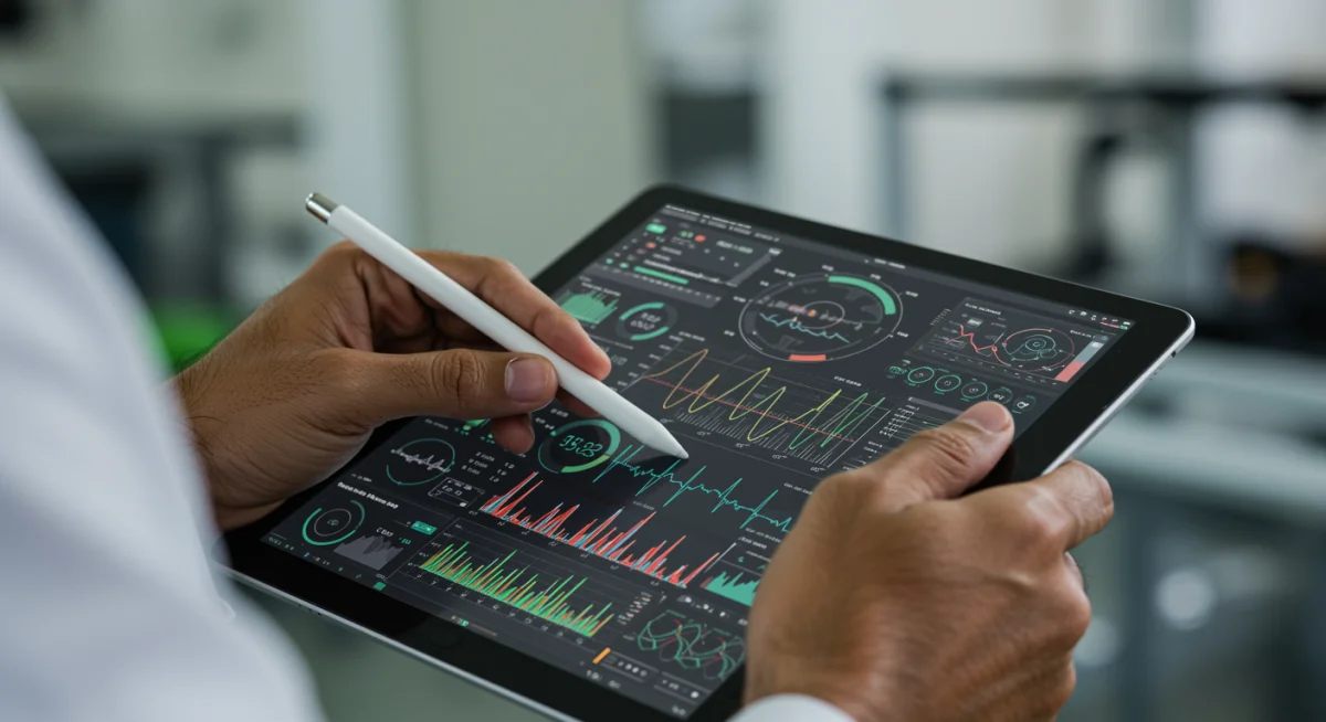 Cientista do esporte analisando dados de desempenho e prevenção de lesões em atletas de futebol.