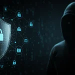 Escudo digital protegendo uma rede de dispositivos contra ameaças cibernéticas em 2025.