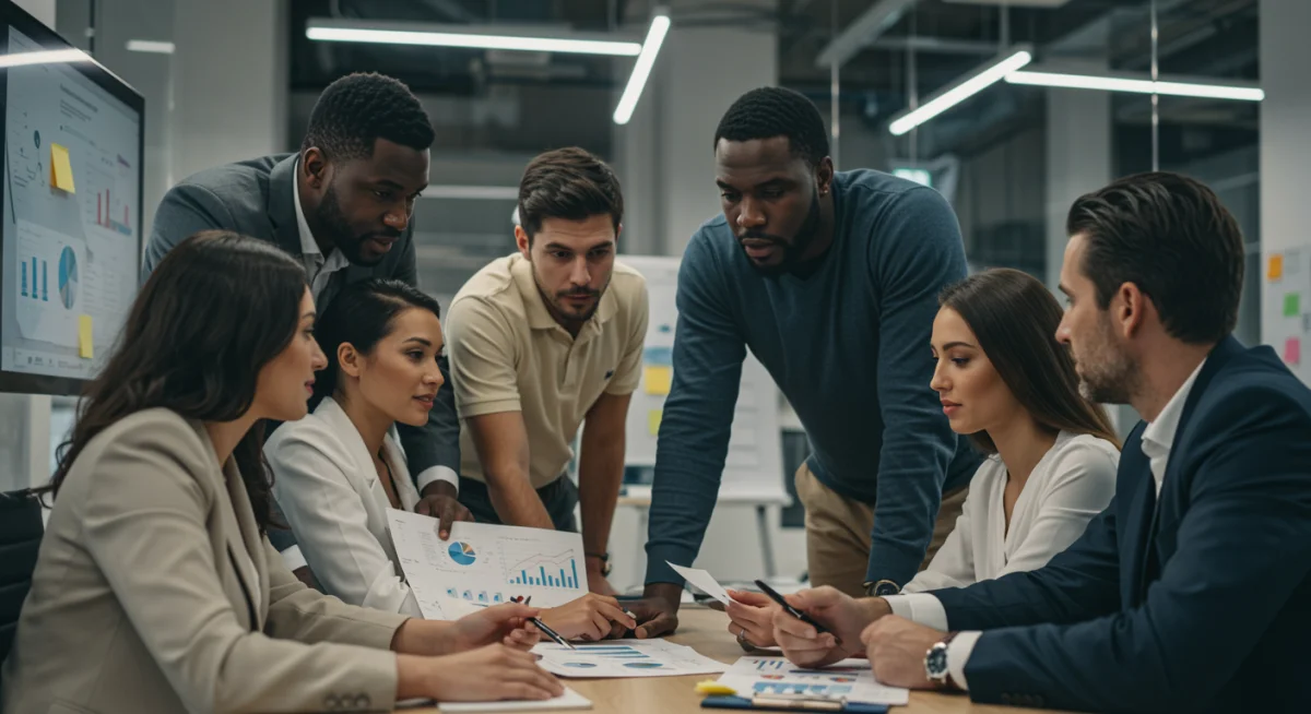 Ex-jogador de futebol participando de uma reunião de negócios, discutindo estratégias financeiras.