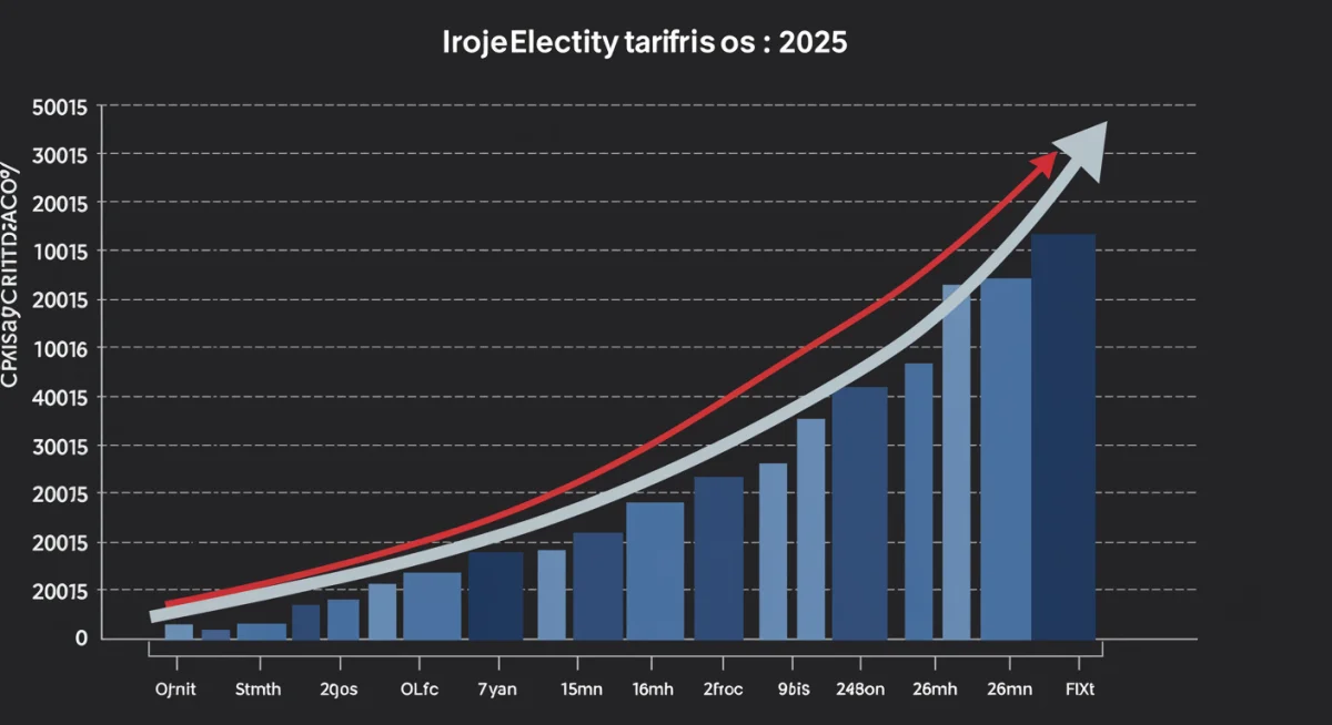Gráfico de barras ilustrando a tendência de aumento das tarifas de energia elétrica para 2025 no Brasil.