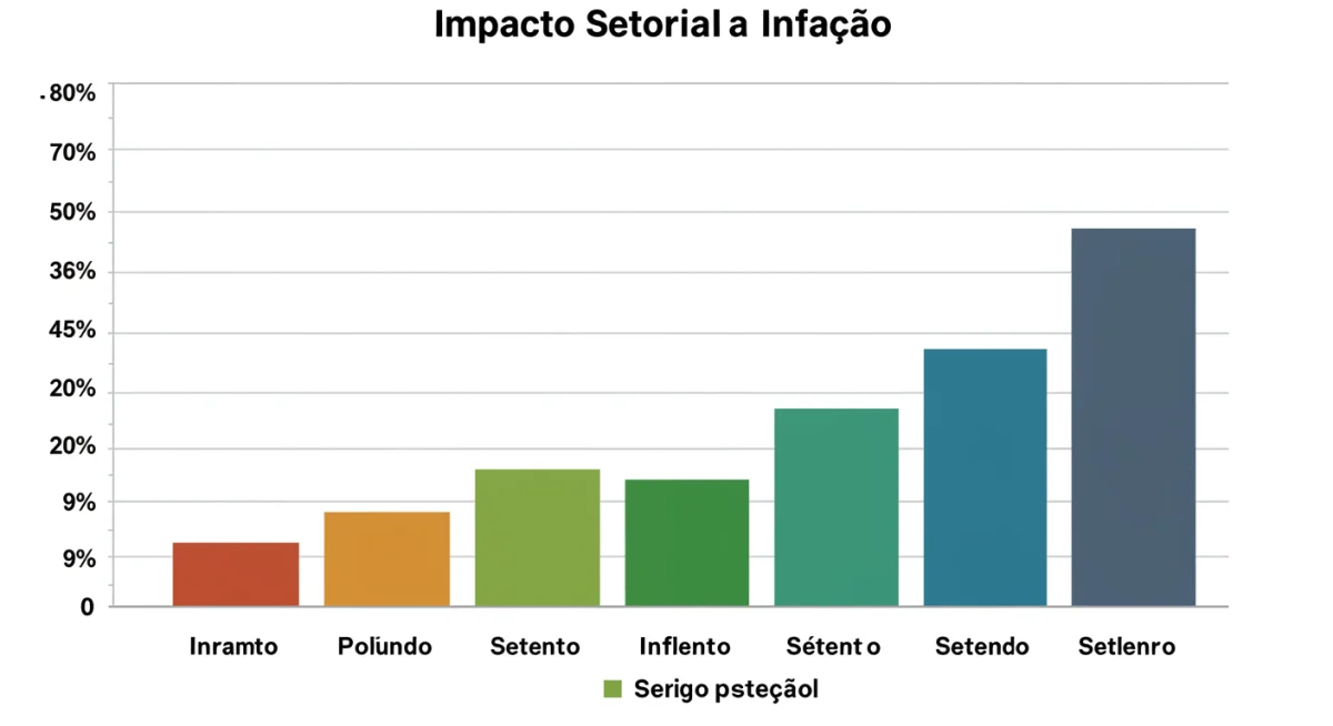 Gráfico de barras detalhando a contribuição percentual de diversos setores econômicos para a inflação de 2024, destacando os três principais.