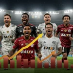 Análise de Desempenho: 5 Jogadores que Mais Valorizaram no Brasileirão 2024 Jogadores comemorando em campo, simbolizando a valorização no Brasileirão 2024