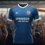 Camisa de futebol com patrocínio em destaque no peito, simbolizando os novos acordos financeiros da Série A em 2025.