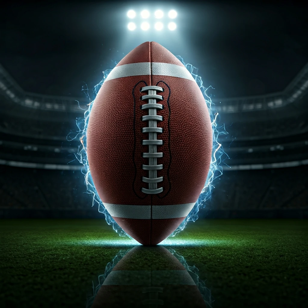 Imagem impactante de uma bola de futebol no centro, com um efeito de onda de choque sutil e estilizada, simbolizando uma transferência bombástica e inesperada no mercado da bola.